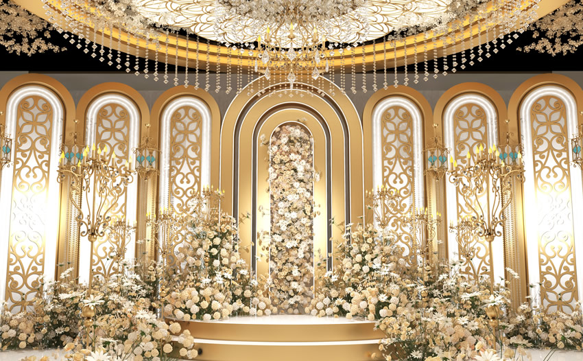 威信香槟色调婚礼堂效果展示